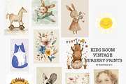 Kids Room Vintage Nursery Prints, a Background Graphic by Kristina&Co (Thumbnail 4 of 10)