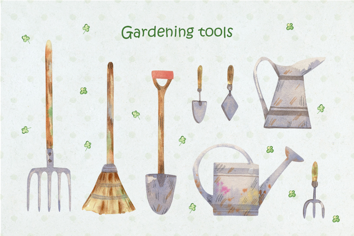 Gardening tools illustration. Bunny, a Decorative Illustration by Anna Kopylova (Photo 5 of 8)