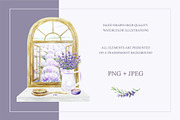 Lavender. Watercolor clip art., a Decorative Illustration by Farida Bik (Thumbnail 9 of 14)