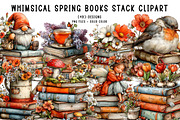 Whimsical Spring Books Stack Clipart, an Illustration by CreationArt (Thumbnail 1 of 7)