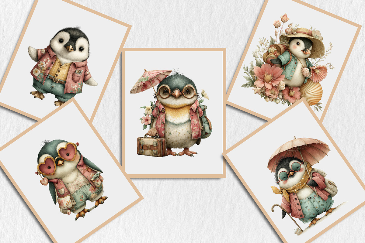 Summer Funny Penguin Clipart, a Seasonal Illustration by Rose Art (Photo 6 of 6)