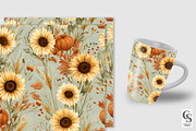 Sage Green Fall Garden Pattern, a Pattern Graphic by Creative Store (Thumbnail 3 of 5)