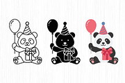 Party Panda Vector Trio Pack, an Object Graphic by Artonix (Thumbnail 2 of 3)
