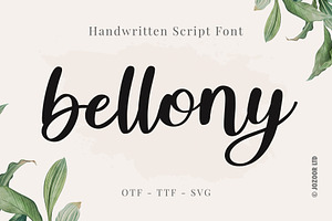 Bellony - Handwritten Script Font