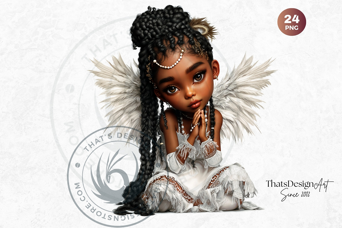 Little angels praying clipart set, a Person Illustration by ThatsDesignArt (Photo 10 of 10)