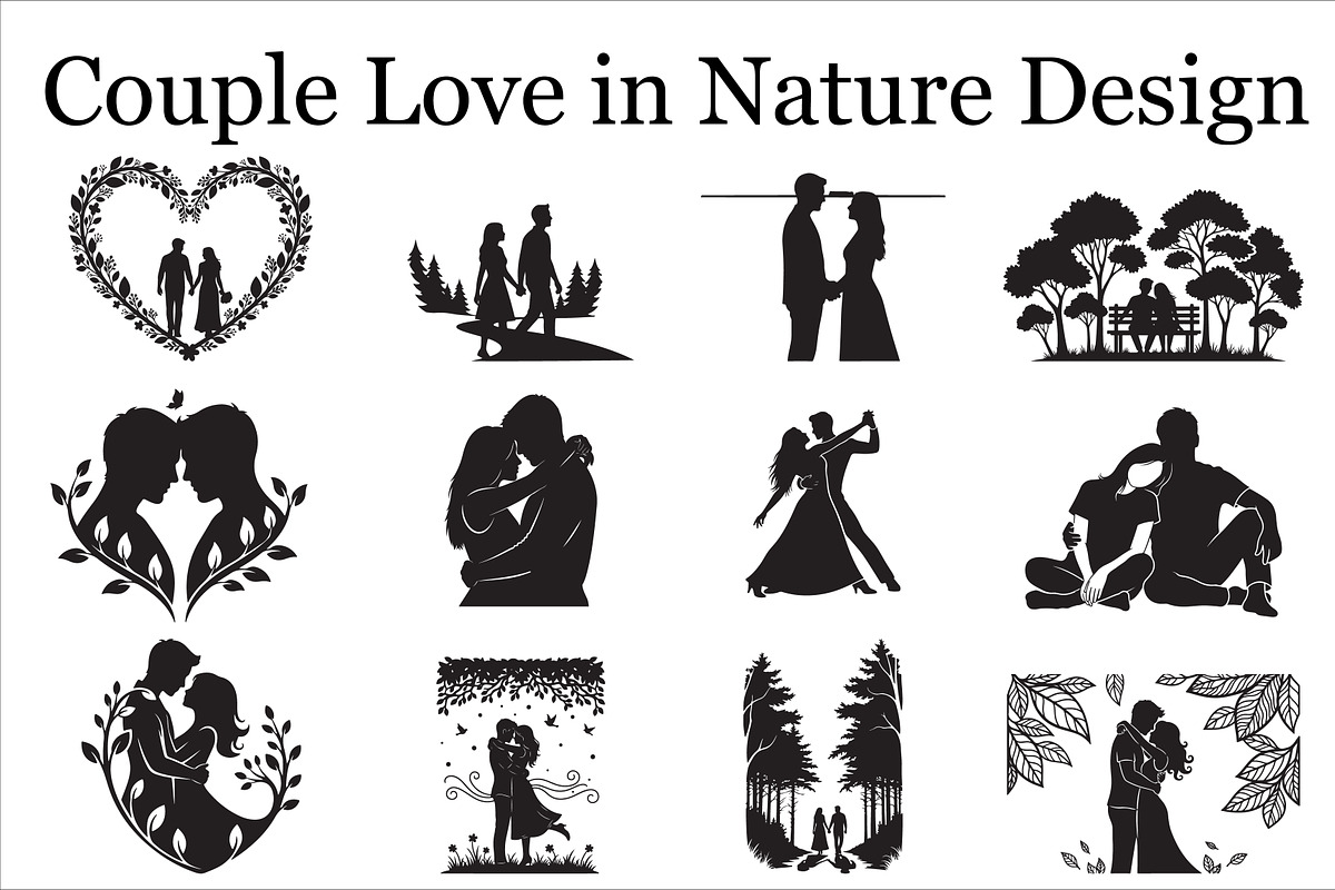 Couple Love in Nature Design, a Graphic by Designer_Momina (Photo 1 of 13)