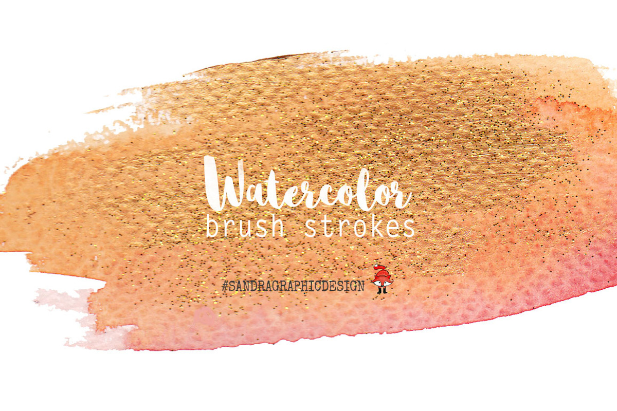 Watercolor brush strokes clip art, an Illustration by SandraGraphicDesign (Photo 5 of 5)
