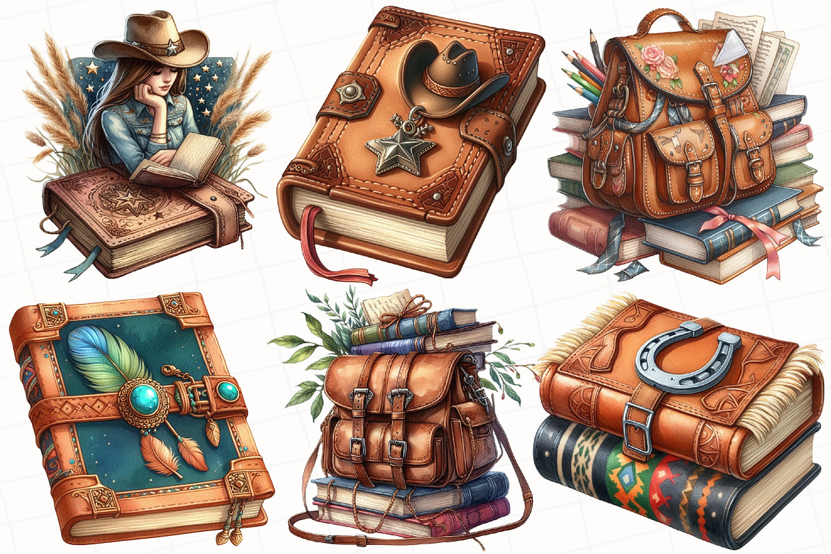 Western Cowgirl Book Clipart, an Illustration by OK Design (Photo 5 of 5)