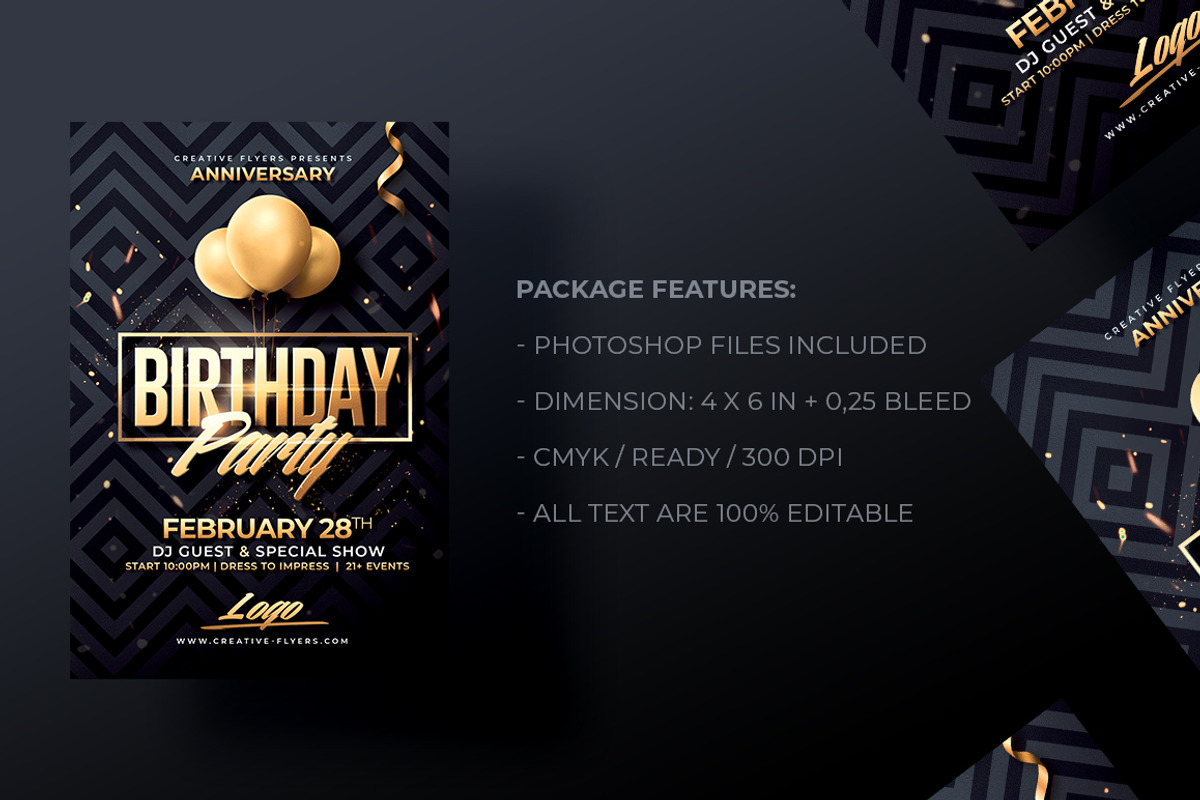 Birthday Flyer Template, a Flyer Template by Rome B Creation (Photo 2 of 2)