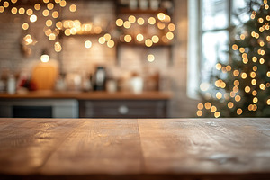 Christmas cheer fills the kitchen, a Photo by Pavel_design