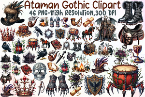 Watercolor Ataman Gothic Clipart, an Illustration by Sublimation Artist