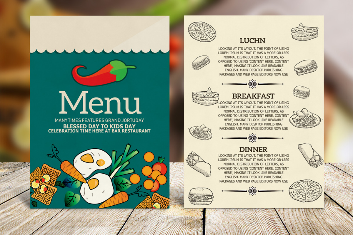 Restaurant Food Menu Template, a Flyer Template by Business Flyers (Photo 3 of 4)