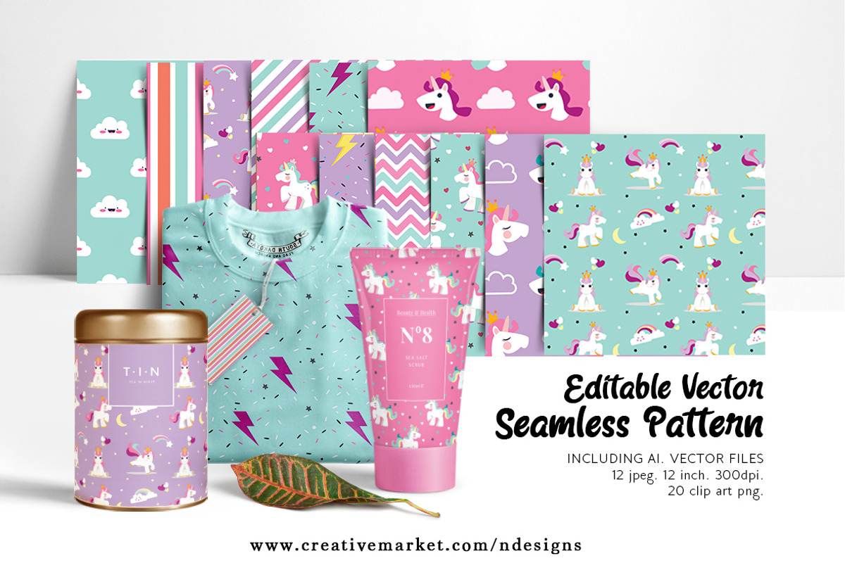 Unicorn Seamless Pattern, a Pattern Graphic by NDesigns (Photo 1 of 4)