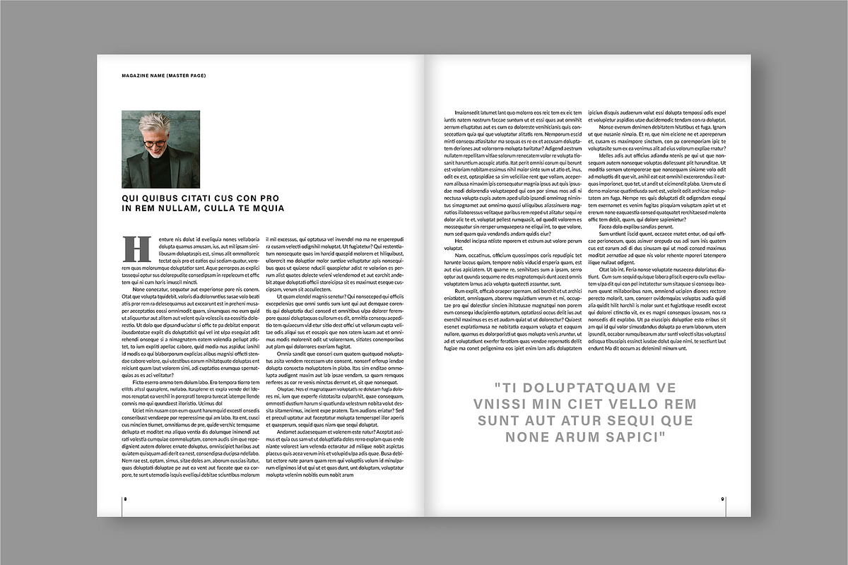 Modern Magazine Layout (A4+US), a Magazine Template by tomsarraipodesign (Photo 6 of 21)