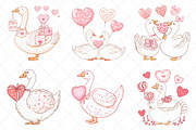 Valentine Goose Clipart, Ducks PNG, an Illustration by SinaCreation (Thumbnail 3 of 7)
