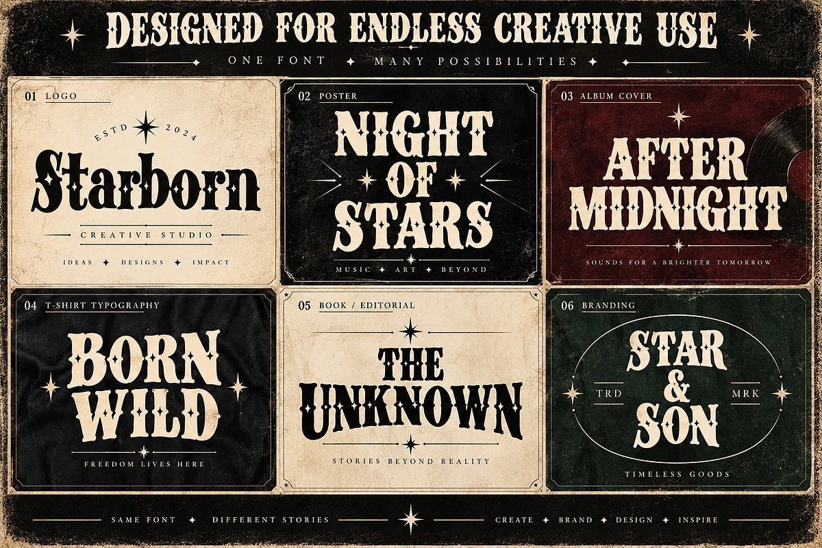 Starborn – Bold Vintage Display Font, a Serif Font by Wow Magic (Photo 4 of 5)