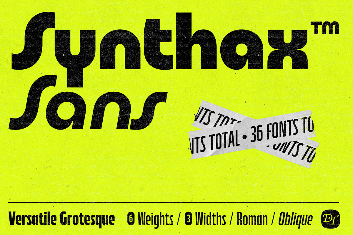 DT Synthax Sans, a Sans Serif Font by Deveze Type Foundry (Photo 1 of 15)
