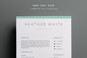 3 Page Resume Template | INDD + DOCX