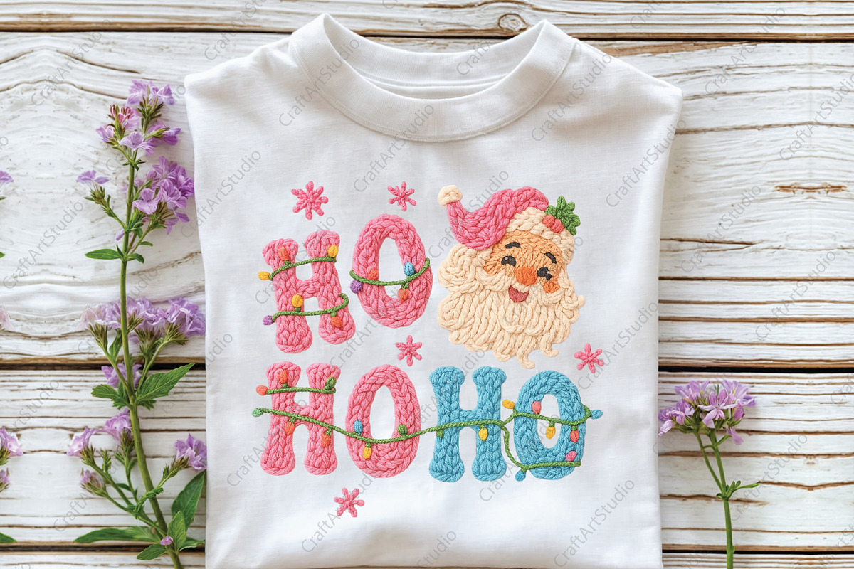 Christmas Ho Ho Ho Crochet PNG, an Illustration by CraftArtStudio (Photo 3 of 4)