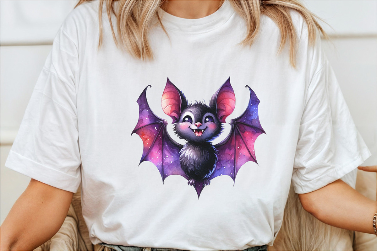 Watercolor Halloween Bats Clipart, a Seasonal Illustration by Rose Art (Photo 5 of 7)