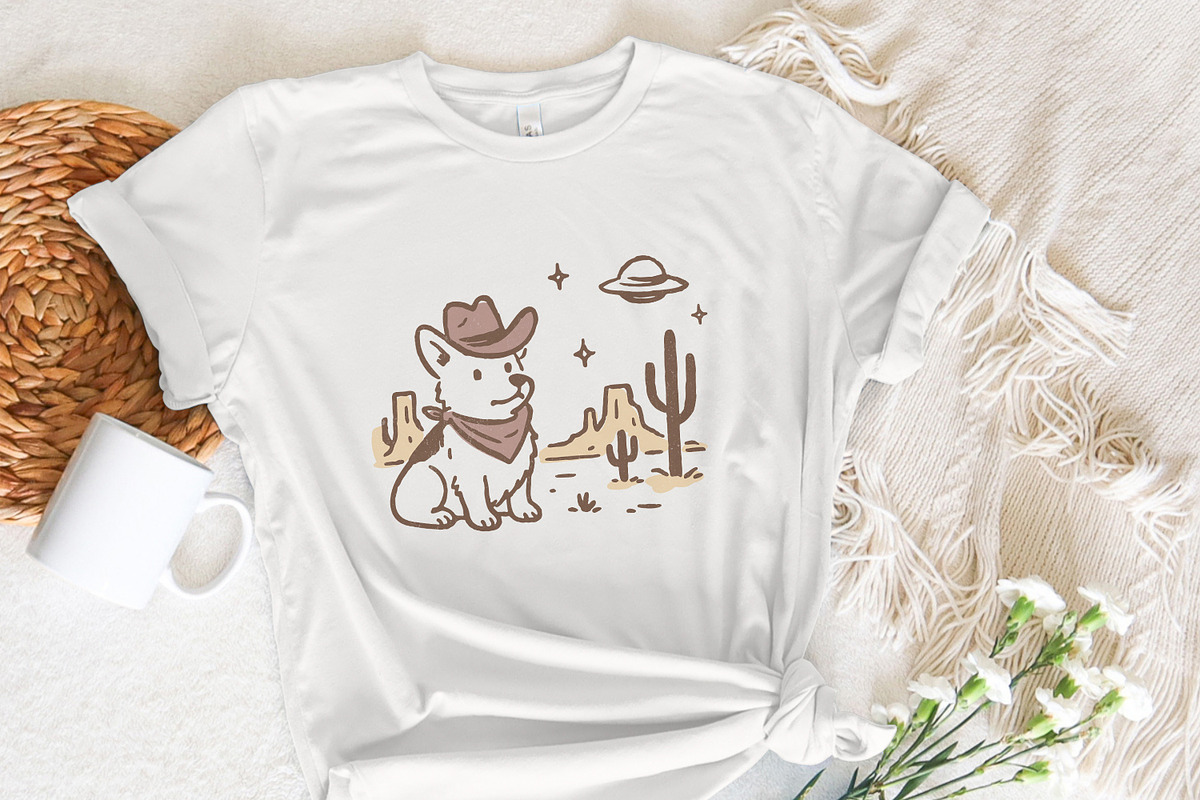 Retro Corgi Cowboy in Desert, Cute, an Illustration by SharpMarketplace (Photo 7 of 9)
