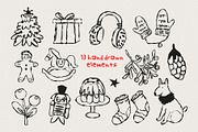 Merry Christmas clipart, a Seasonal Illustration by Luamor (Thumbnail 5 of 11)
