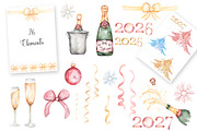 Watercolor Celebratory Icons Set, a Decorative Illustration by MayaNavits (Thumbnail 3 of 6)