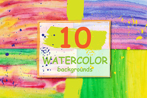 10 watercolor backgrounds. "Summer"