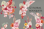 Autumn tropics floral set, a Decorative Illustration by Antikva17 (Thumbnail 2 of 7)