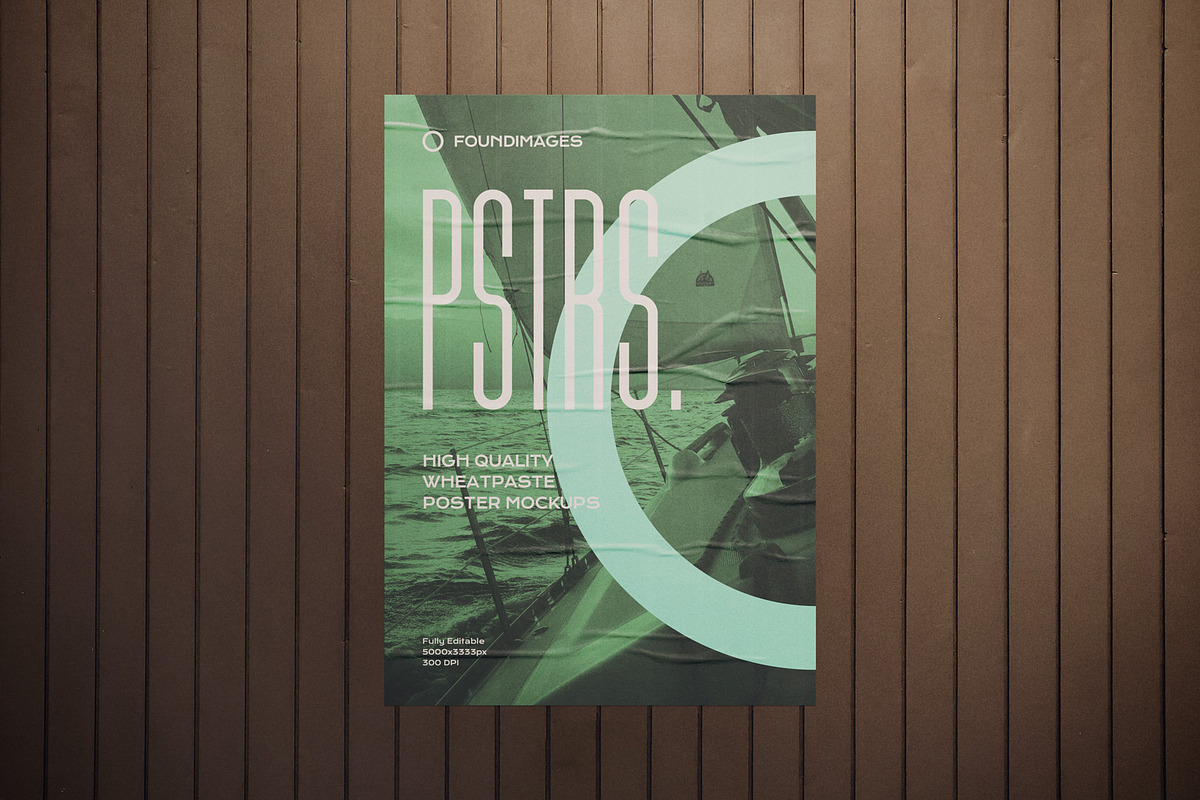 50 poster mockup bundle glued paper, an Advertising Mockup by FoundImages (Photo 30 of 55)