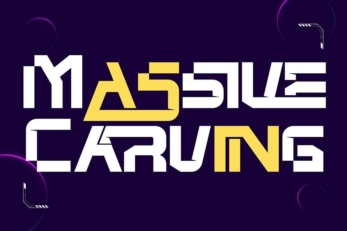 Massive Carving - Futuristic Font, a Sans Serif Font by 177Studio (Photo 1 of 7)