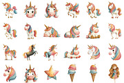 Watercolor Glitter Unicorn Clipart, an Illustration by Sublimation Artist (Thumbnail 3 of 7)