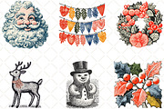 Christmas Doodle Sublimation Clipart, an Illustration by Black Bird Studio (Thumbnail 6 of 6)
