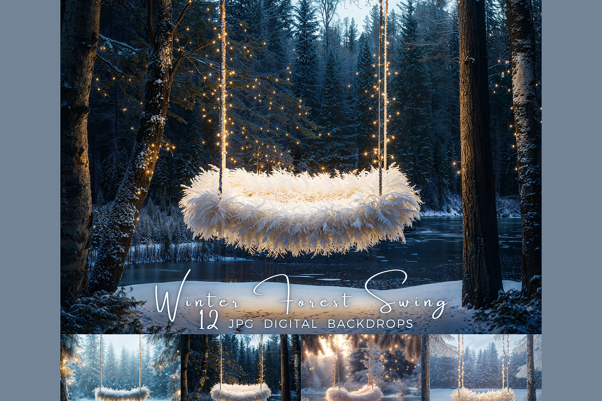 Winter Forest Swing Digital Backdrop, a Background Photo by Winwin Design Art (Photo 1 of 7)