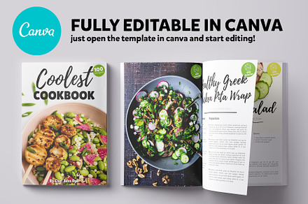 Canva Recipes Cookbook Template, a Magazine Template by DeLaGranSiete