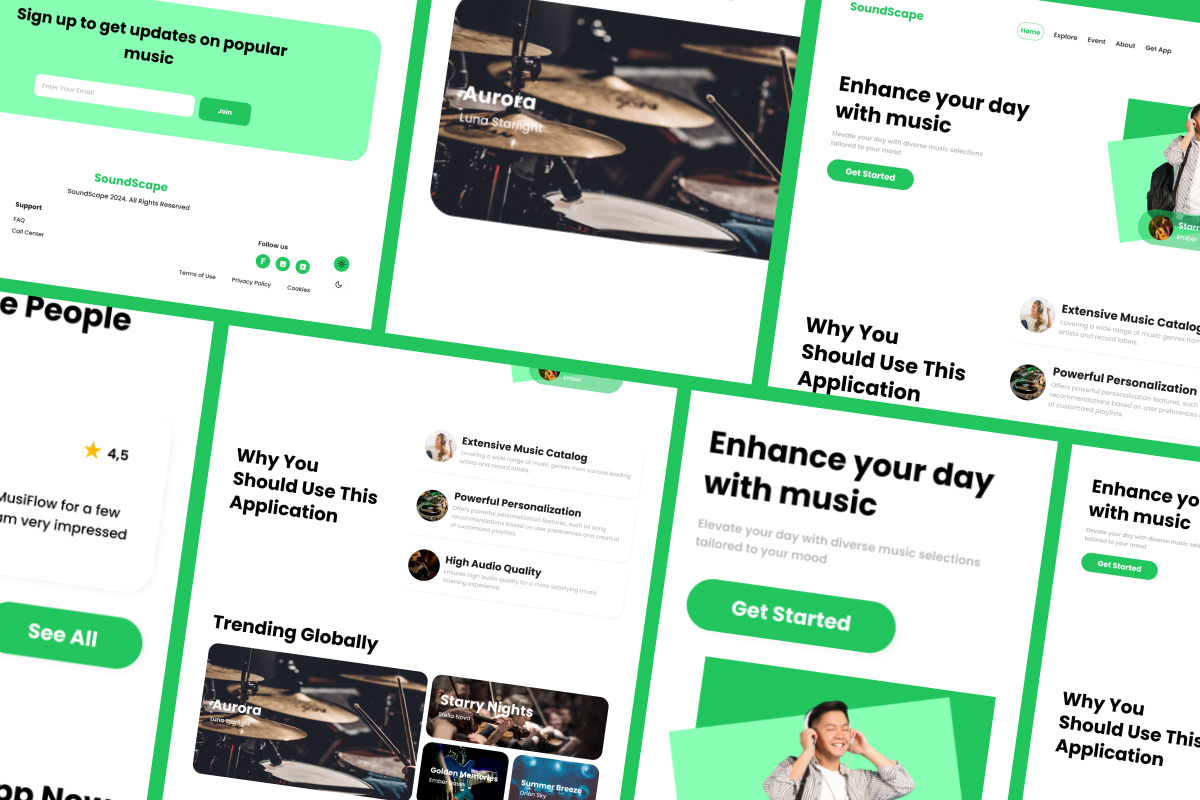 SoundScape - Music Player Landing Pa, an App Template by twinstd (Photo 4 of 5)