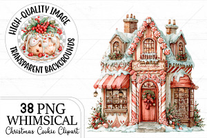 Christmas Cookie Clipart PNG Bundle, a Seasonal Illustration by Canvas Craft
