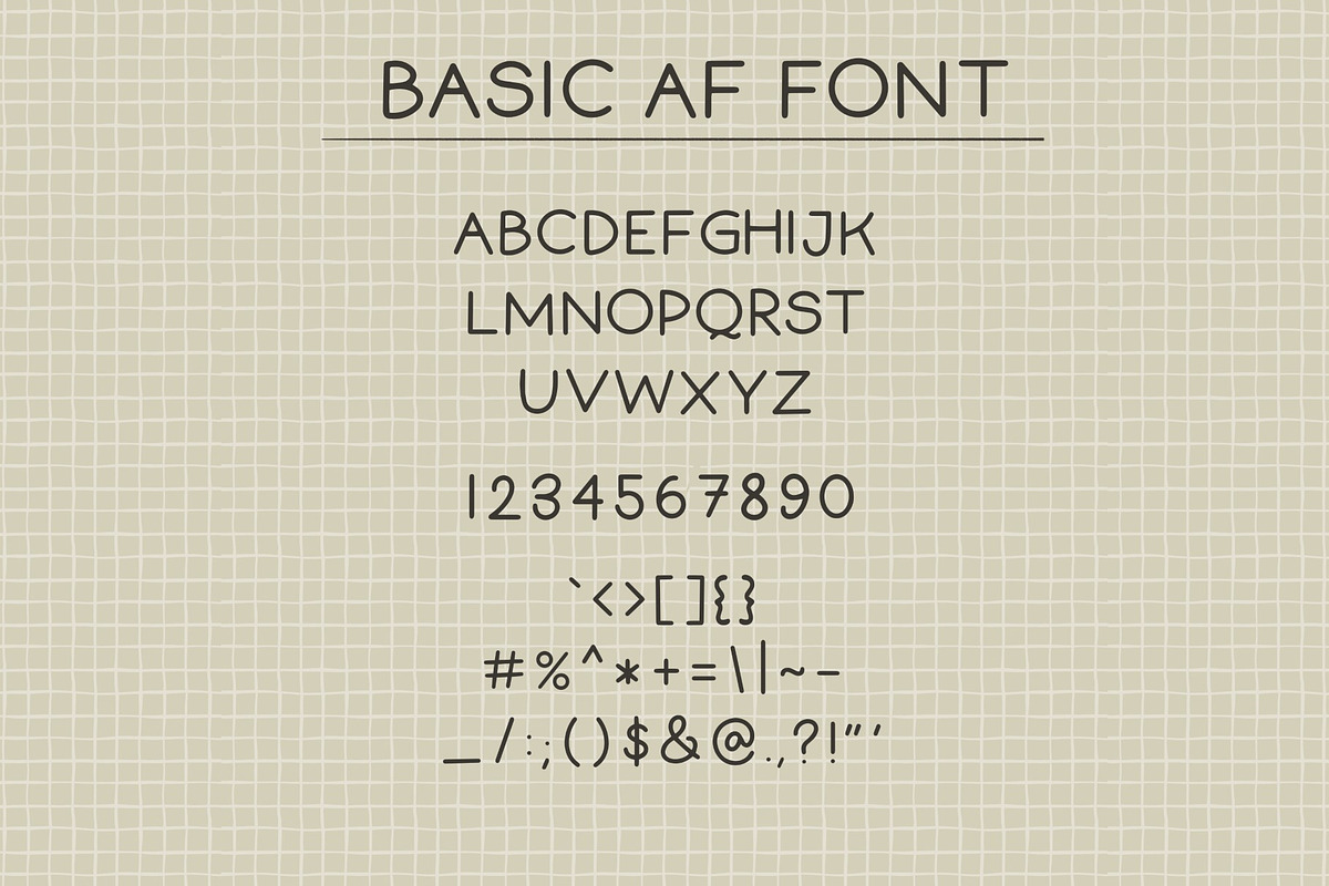 Basic AF Font: Handwritten San Serif, a Sans Serif Font by Sometimes Crafter Studio (Photo 5 of 8)