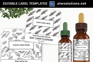 Ginger and Rosemary label ID 58, a Stationery Template by AIW SOLUTIONS