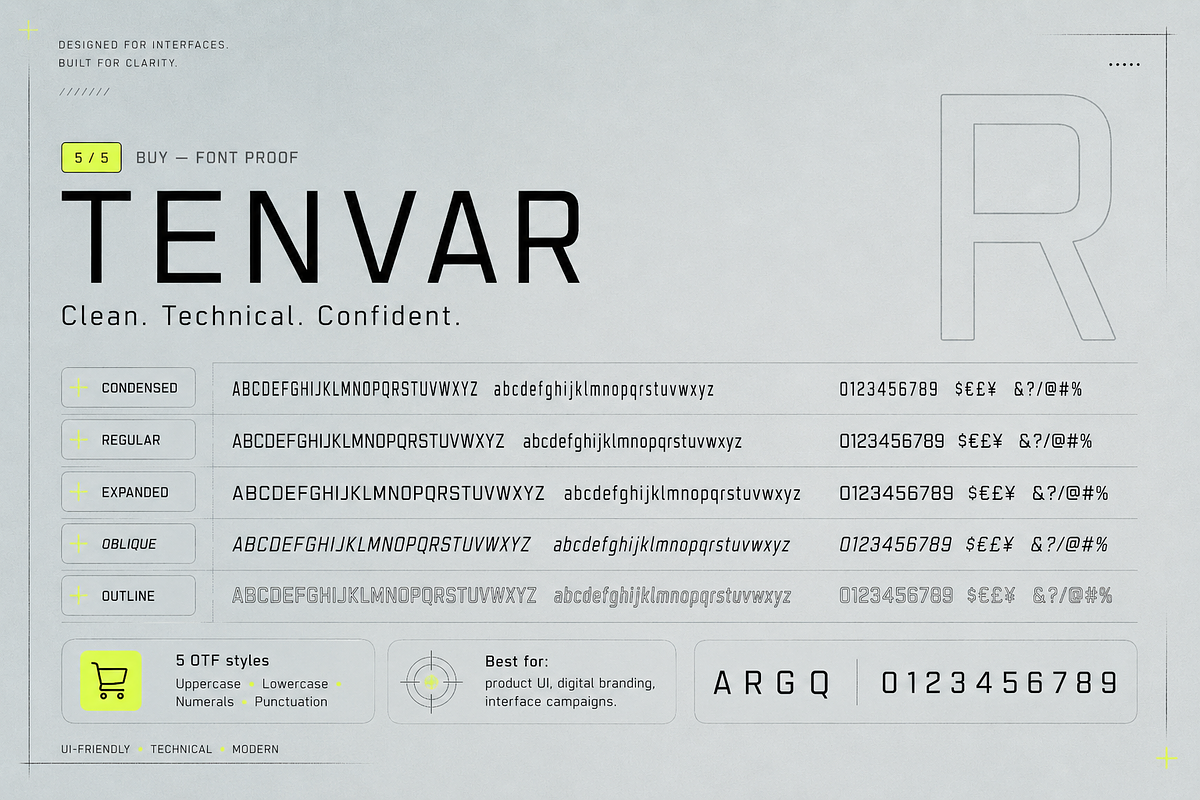 TENVAR – Modern Tech Sans Serif, a Sans Serif Font by Nouric Design (Photo 5 of 5)