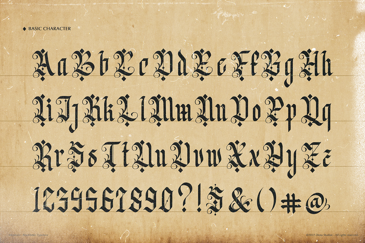 Menttalis | Blackletter Typeface, a Blackletter Font by Denustudios (Photo 10 of 12)
