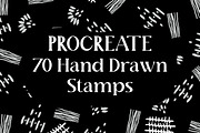 70Hand-Drawn Procreate Stamp Brushes, a Brush Add-On by Luna Y Mar (Thumbnail 1 of 5)