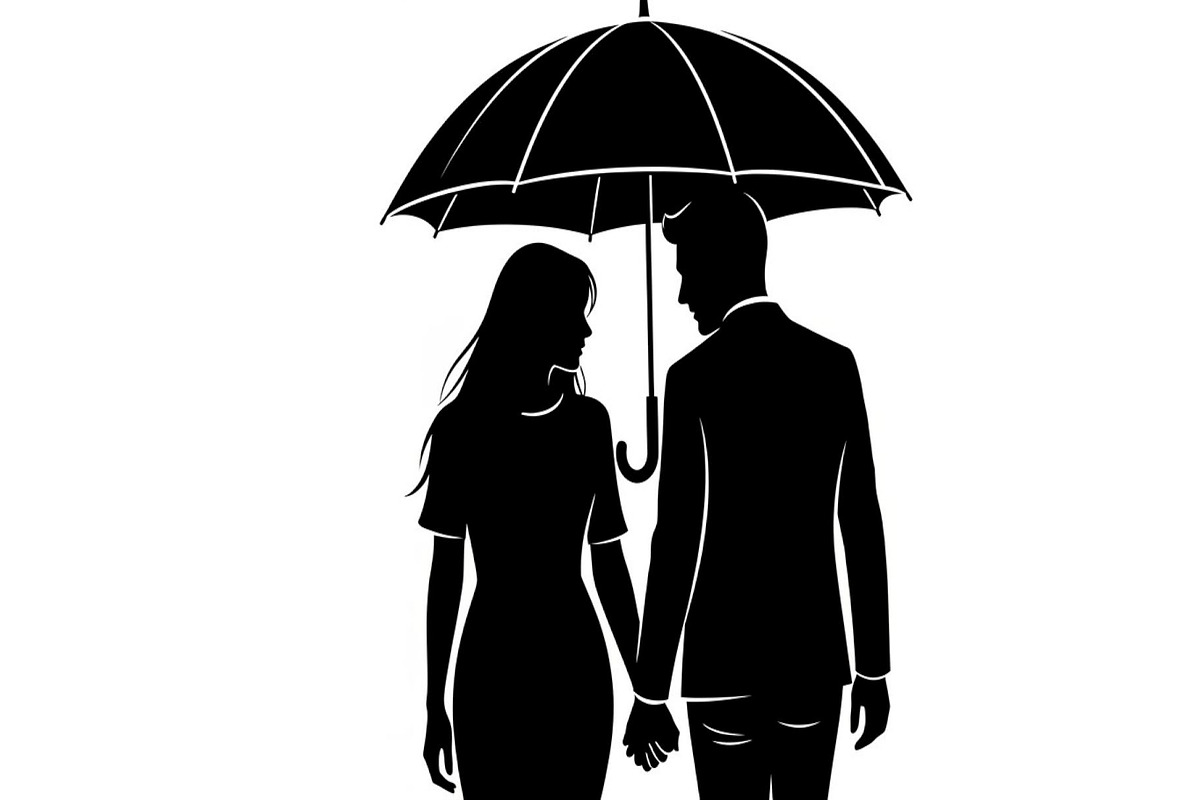 50 Couple Umbrella Silhouette Bundle, an Illustration by Designs_River (Photo 20 of 51)