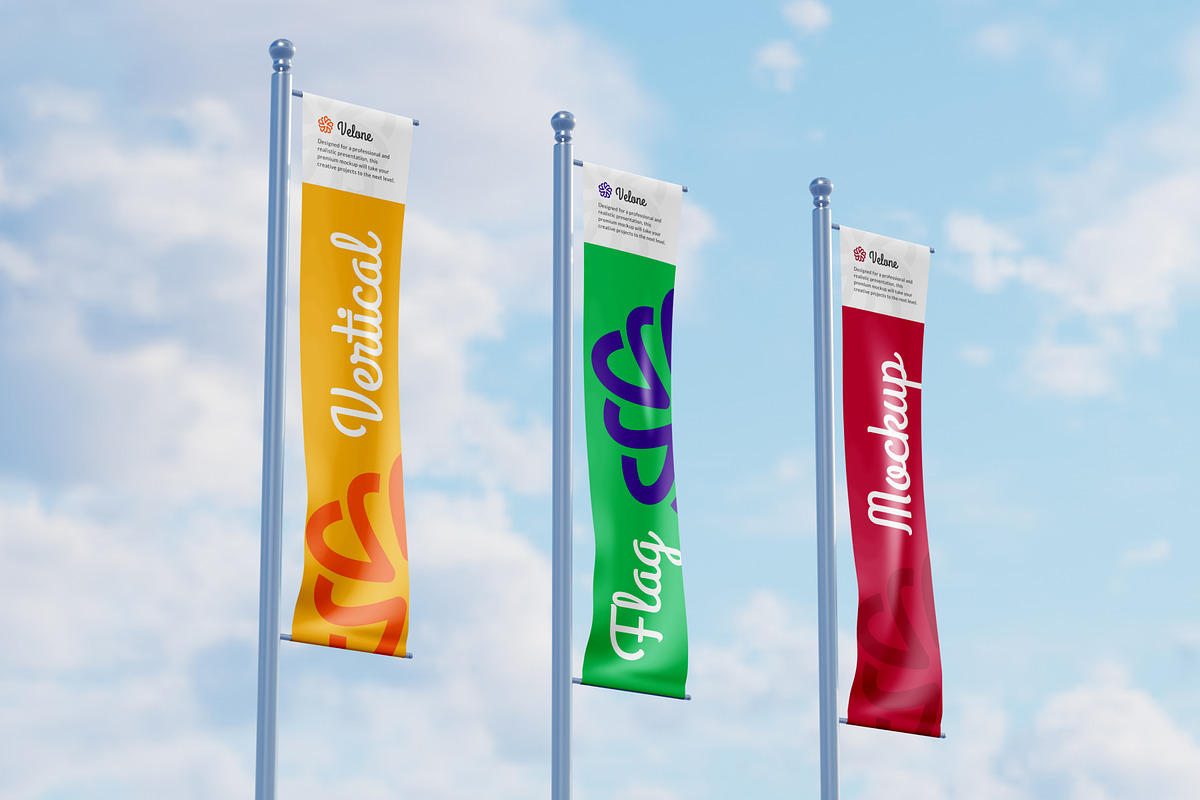 Vertical Flag Mockup, a Product Mockup by SLAB! Design