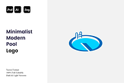 Minimalist Modern Pool Logo, a Branding & Logo Template by Luxury Logos (Thumbnail 1 of 4)