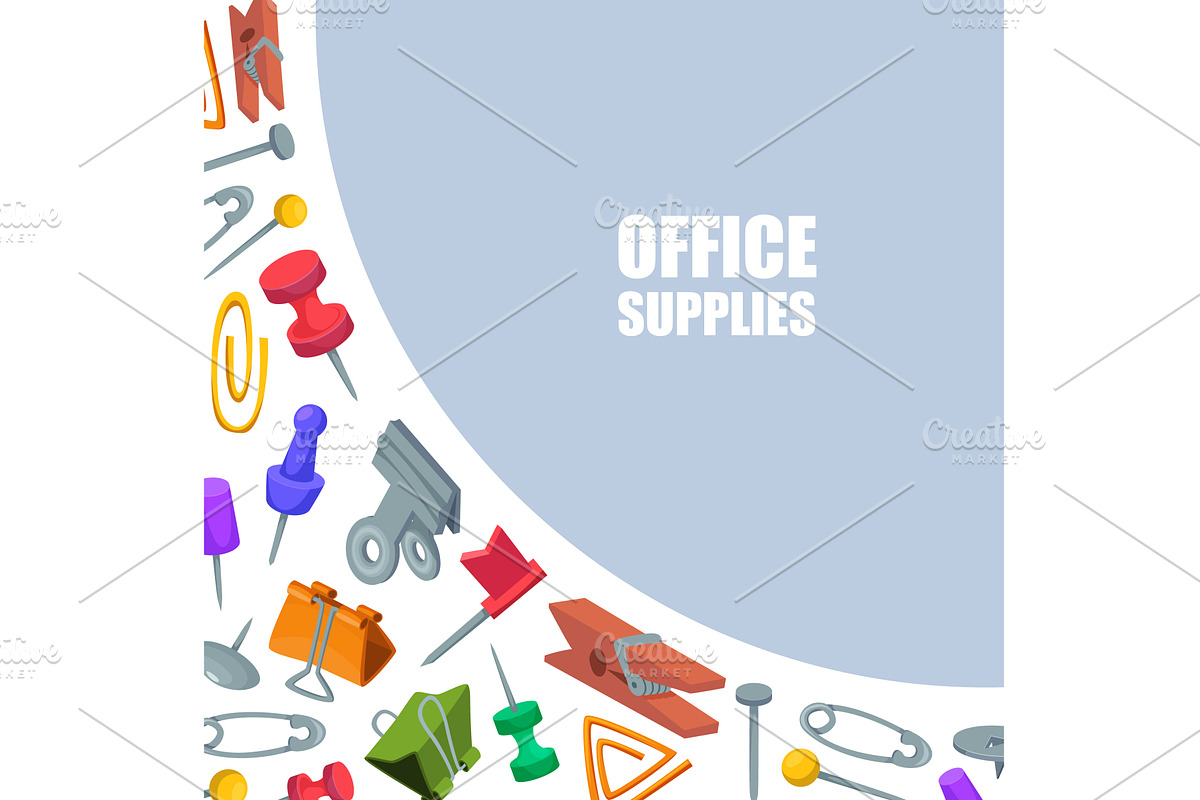 Office supplies. corner design with, a Finance Illustration by Onyx