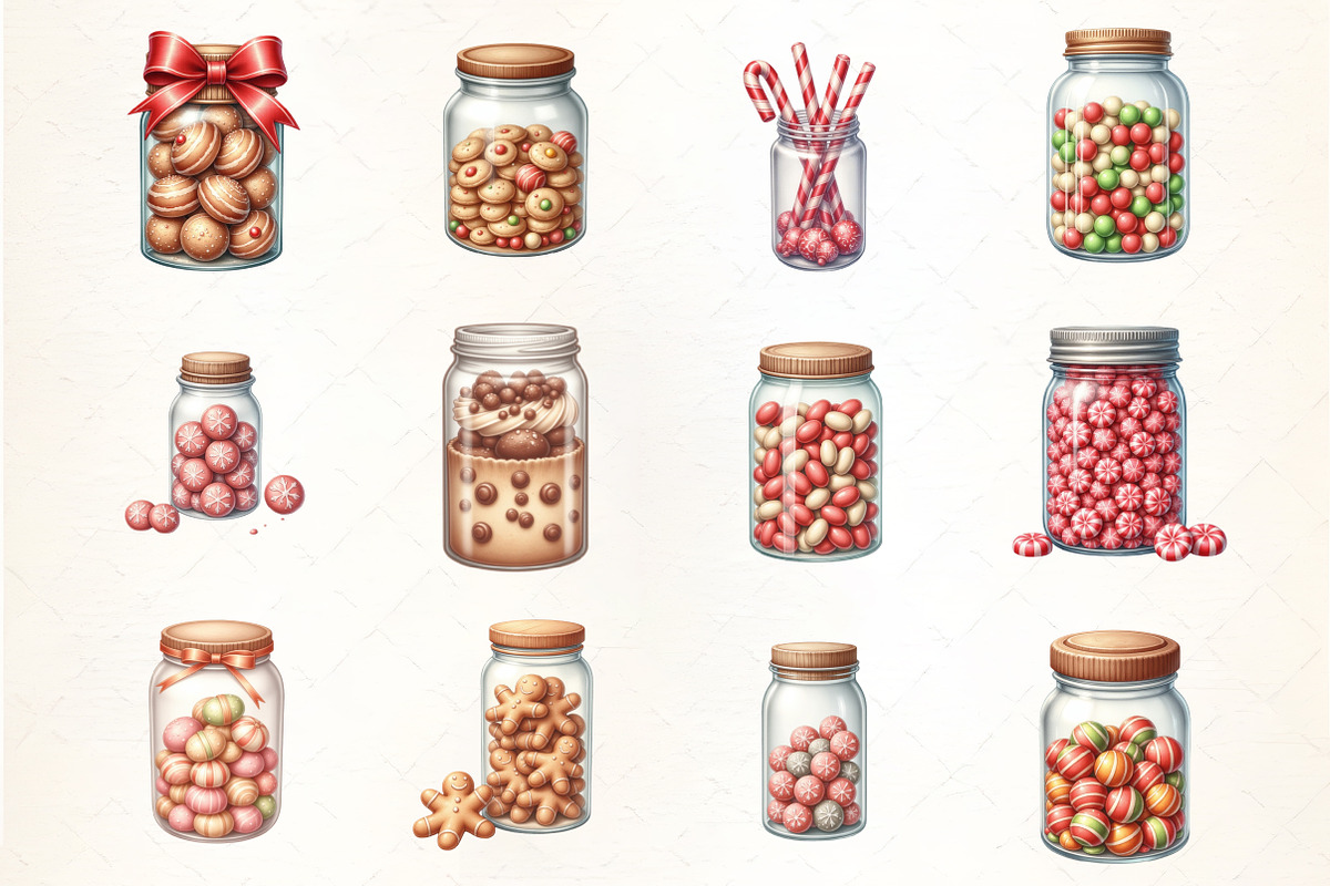 Christmas Candy Jar Clipart, an Illustration by CrexoraLab (Photo 4 of 5)