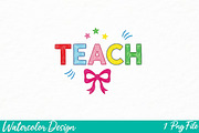 Coquette Teach Png, an Illustration by Watercolor design (Thumbnail 1 of 3)