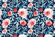 Coral, turquoise and navy, a Pattern Graphic by Anya-D (Thumbnail 2 of 5)
