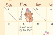 Capybara Party Sticker Set, Pattern, a Graphic by Dori Debreceni draws (Thumbnail 3 of 8)